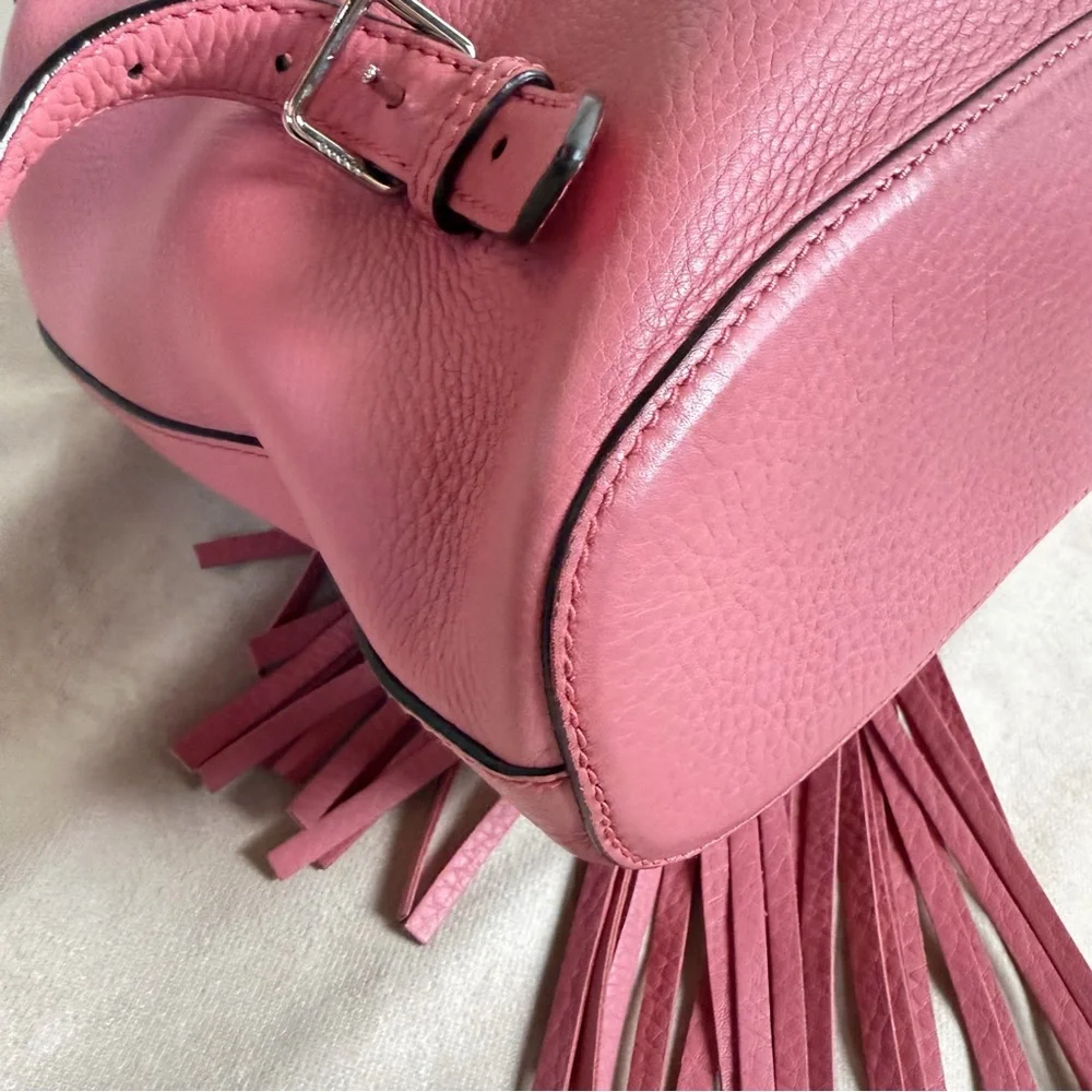 Gucci Pink Leather Bamboo Tassel Backpack | Authentic | Made in Italy - Picture 11 of 17